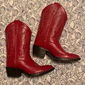 Red leather Cowboy Boots Size 13